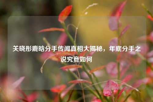 关晓彤鹿晗分手传闻真相大揭秘，年底分手之说究竟如何