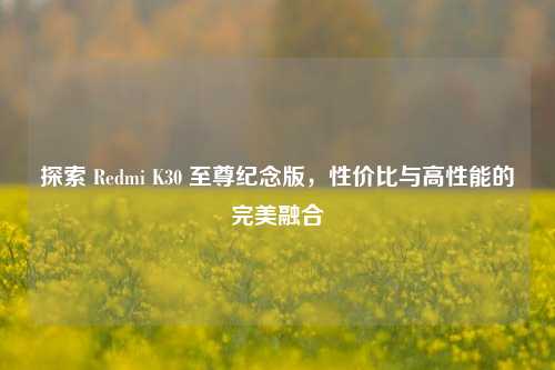 探索 Redmi K30 至尊纪念版，性价比与高性能的完美融合