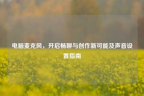 电脑麦克风，开启畅聊与创作新可能及声音设置指南
