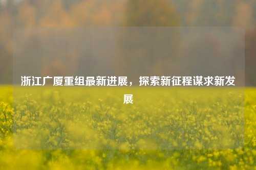 浙江广厦重组最新进展，探索新征程谋求新发展