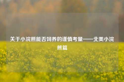 关于小浣熊能否饲养的谨慎考量——北美小浣熊篇