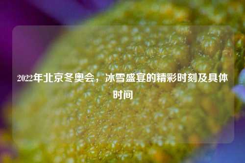 2022年北京冬奥会，冰雪盛宴的精彩时刻及具体时间