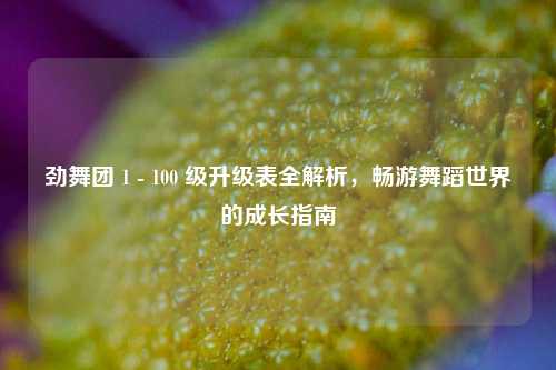 劲舞团 1 - 100 级升级表全解析，畅游舞蹈世界的成长指南