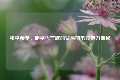和平精英，明星代言歌曲背后的电竞魅力揭秘