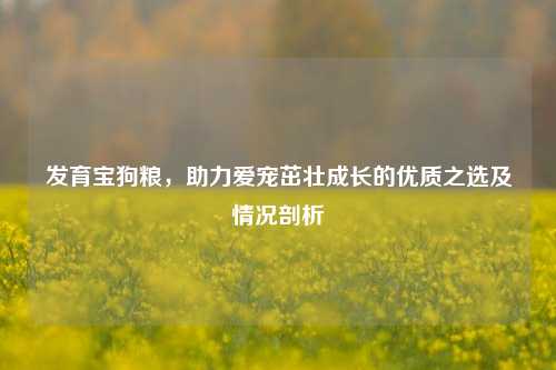 发育宝狗粮，助力爱宠茁壮成长的优质之选及情况剖析