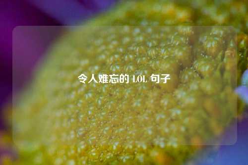 令人难忘的 LOL 句子
