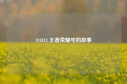 181813 王者荣耀号的故事
