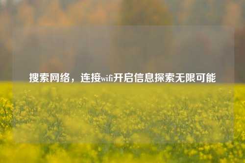 搜索网络，连接wifi开启信息探索无限可能