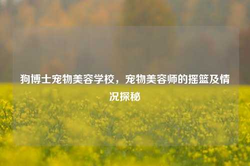 狗博士宠物美容学校，宠物美容师的摇篮及情况探秘