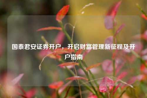 国泰君安证券开户，开启财富管理新征程及开户指南