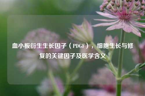 血小板衍生生长因子（PDGF），细胞生长与修复的关键因子及医学含义