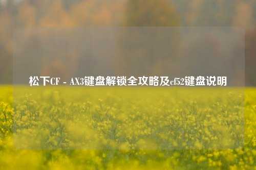 松下CF - AX3键盘解锁全攻略及cf52键盘说明