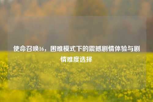 使命召唤16，困难模式下的震撼剧情体验与剧情难度选择