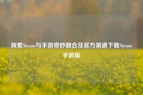 探索Steam与手游奇妙融合及官方渠道下载Steam手游版