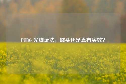 PUBG 光脚玩法，噱头还是真有实效？