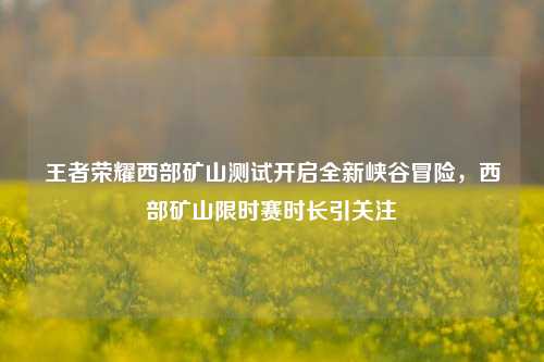 王者荣耀西部矿山测试开启全新峡谷冒险，西部矿山限时赛时长引关注