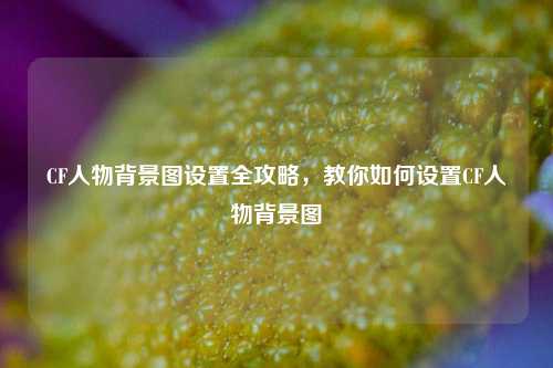 CF人物背景图设置全攻略，教你如何设置CF人物背景图