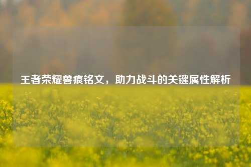 王者荣耀兽痕铭文，助力战斗的关键属性解析