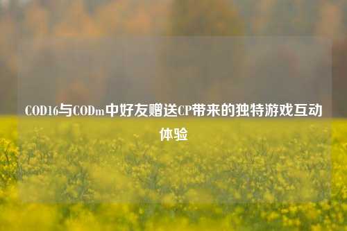 COD16与CODm中好友赠送CP带来的独特游戏互动体验