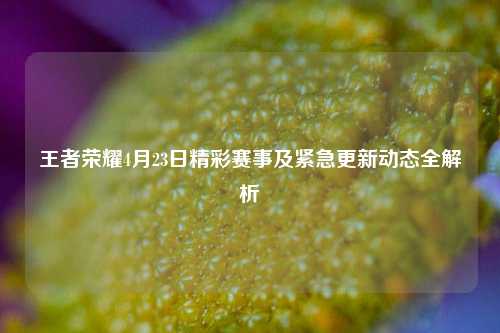 王者荣耀4月23日精彩赛事及紧急更新动态全解析