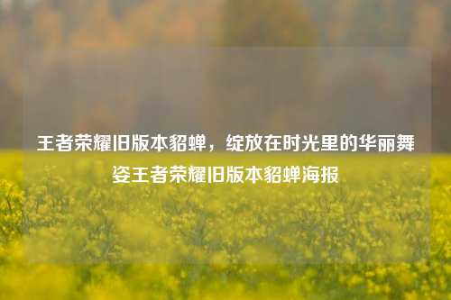 王者荣耀旧版本貂蝉，绽放在时光里的华丽舞姿王者荣耀旧版本貂蝉海报