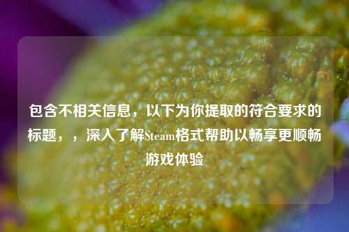 包含不相关信息，以下为你提取的符合要求的标题，，深入了解Steam格式帮助以畅享更顺畅游戏体验