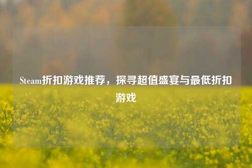 Steam折扣游戏推荐，探寻超值盛宴与最低折扣游戏