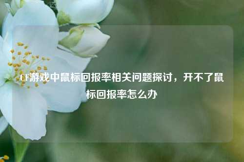 CF游戏中鼠标回报率相关问题探讨，开不了鼠标回报率怎么办
