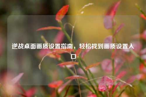 逆战桌面画质设置指南，轻松找到画质设置入口