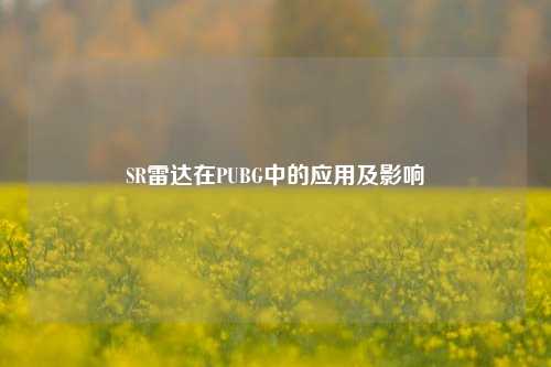 SR雷达在PUBG中的应用及影响