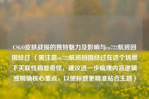 CSGO皮肤战损的独特魅力及影响与ca722航班回国经过 （需注意ca722航班回国经过在这个场景下关联性稍显奇怪，建议进一步梳理内容逻辑或明确核心重点，以使标题更精准贴合主题）