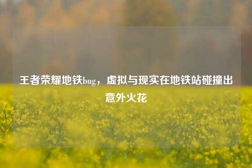 王者荣耀地铁bug，虚拟与现实在地铁站碰撞出意外火花
