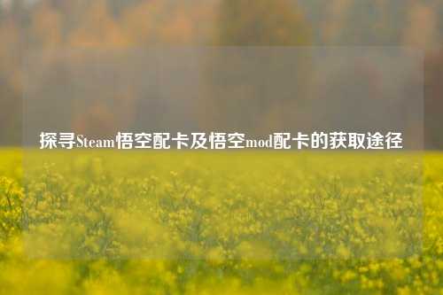 探寻Steam悟空配卡及悟空mod配卡的获取途径