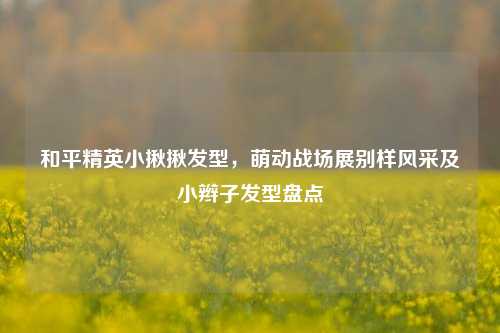 和平精英小揪揪发型，萌动战场展别样风采及小辫子发型盘点