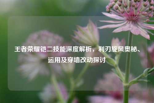 王者荣耀铠二技能深度解析，利刃旋风奥秘、运用及穿墙改动探讨