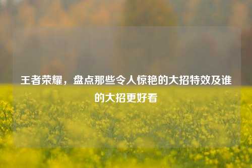 王者荣耀，盘点那些令人惊艳的大招特效及谁的大招更好看