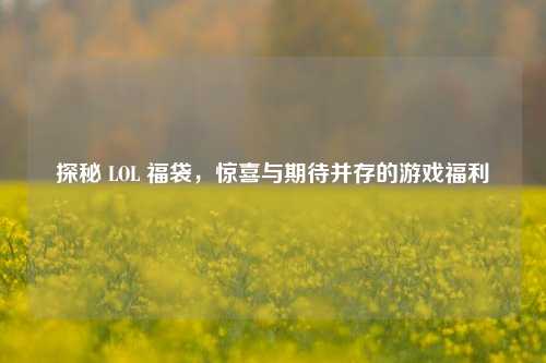 探秘 LOL 福袋，惊喜与期待并存的游戏福利