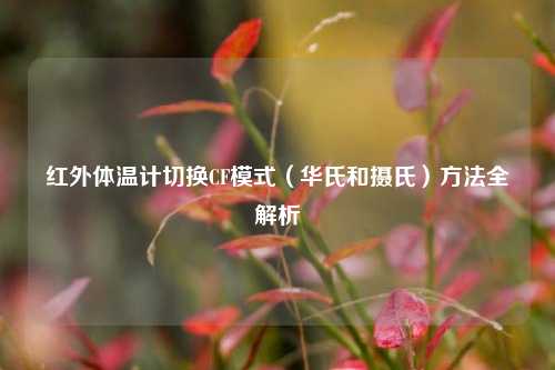 红外体温计切换CF模式（华氏和摄氏）方法全解析