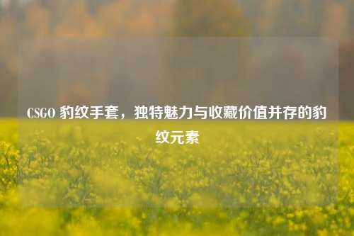 CSGO 豹纹手套，独特魅力与收藏价值并存的豹纹元素