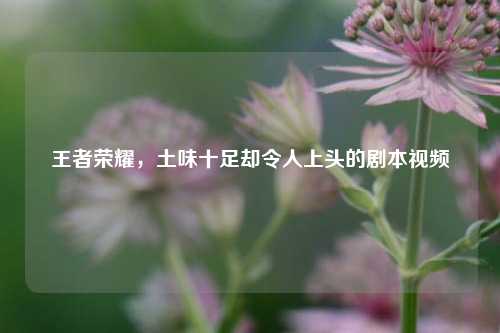 王者荣耀，土味十足却令人上头的剧本视频