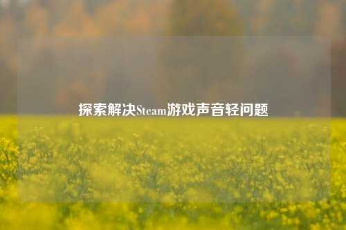 探索解决Steam游戏声音轻问题