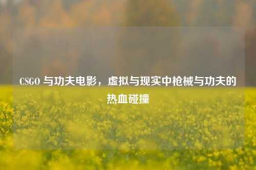 CSGO 与功夫电影，虚拟与现实中枪械与功夫的热血碰撞
