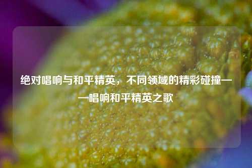 绝对唱响与和平精英，不同领域的精彩碰撞——唱响和平精英之歌