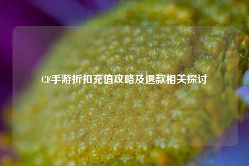 CF手游折扣充值攻略及退款相关探讨