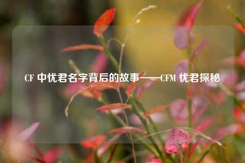 CF 中忧君名字背后的故事——CFM 忧君探秘