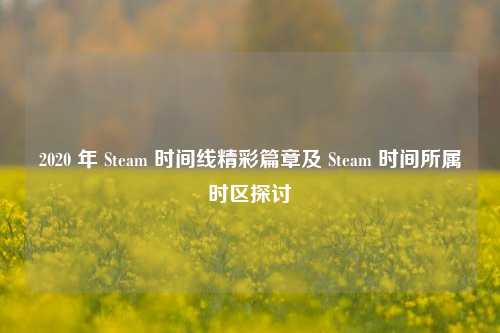 2020 年 Steam 时间线精彩篇章及 Steam 时间所属时区探讨