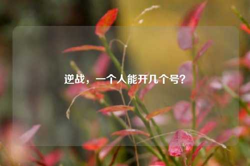 逆战，一个人能开几个号？