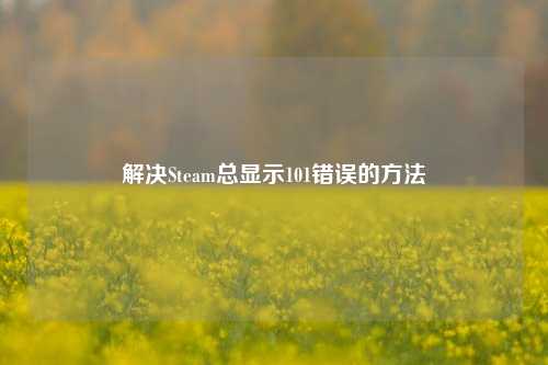 解决Steam总显示101错误的方法