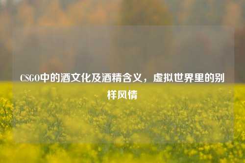 CSGO中的酒文化及酒精含义，虚拟世界里的别样风情