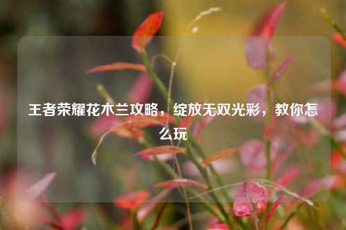 王者荣耀花木兰攻略，绽放无双光彩，教你怎么玩